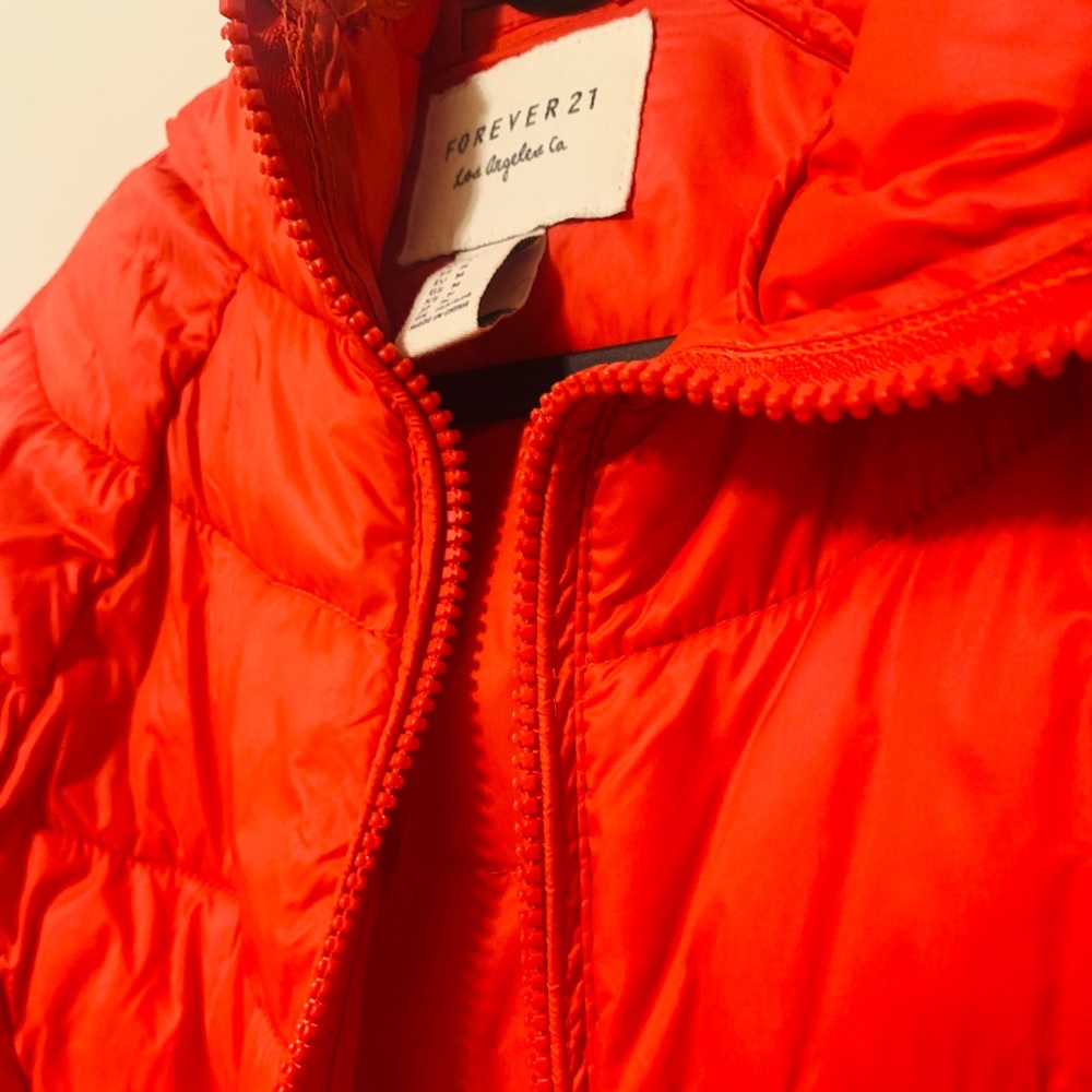 Forever 21 women’s red puffer jacket
